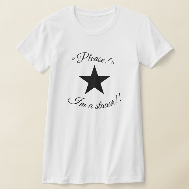 Please I'm A Star Coquette Slogan Baby Tee Top (Laydown)
