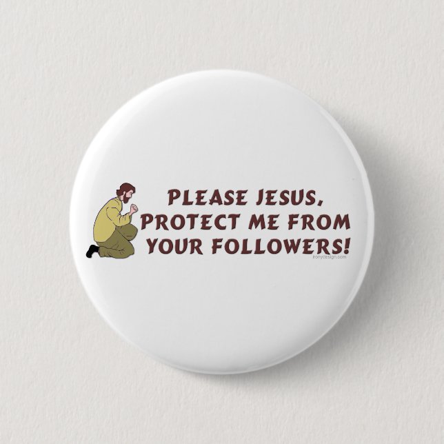 Please Jesus Christian Humour 6 Cm Round Badge (Front)