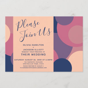 Please Join Us Colourful Circles Wedding Invitation