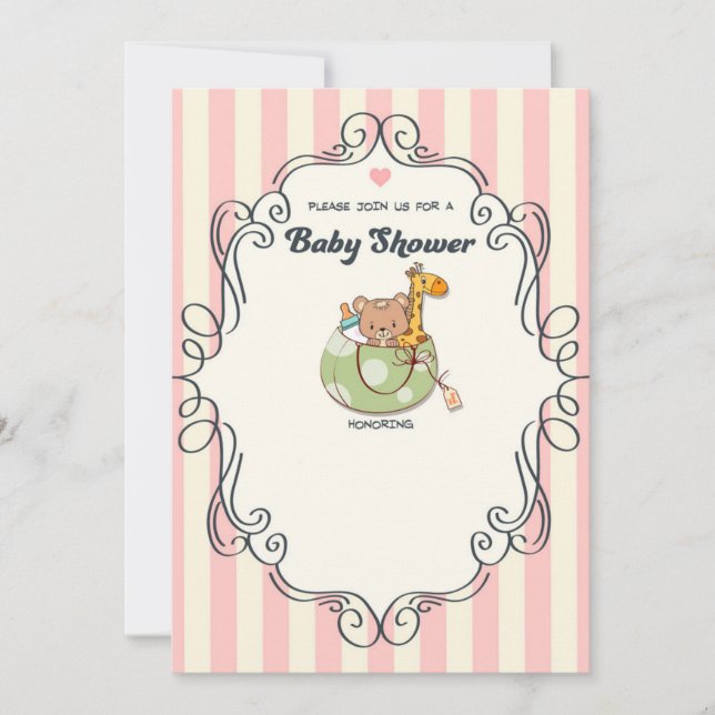Please, join us for a baby shower - Girl Invitation (Front)