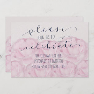 Please join us to celebrate calligraphy and peony invitation