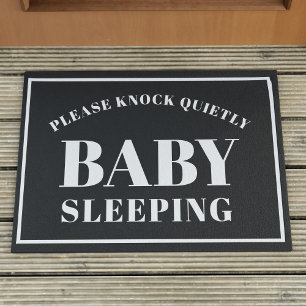 Please Knock Quietly Baby Sleeping Doormat