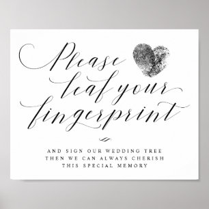Please Leaf Your Fingerprint Tree Guest Book Sign