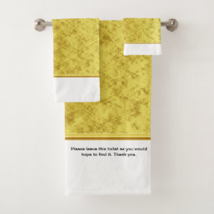 Please leave this toilet as you would hope to find bath towel set