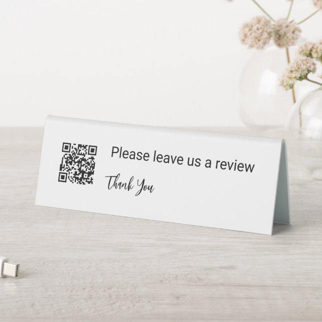 Please Leave Us a Review QR Code Thank You White (In SItu (Table))