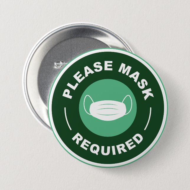 Please Mask Required 7.5 Cm Round Badge (Front & Back)