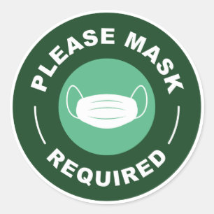 Please Mask Required Classic Round Sticker