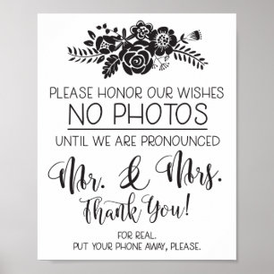 Please No Cell Phone Photos Wedding Ceremony Sign