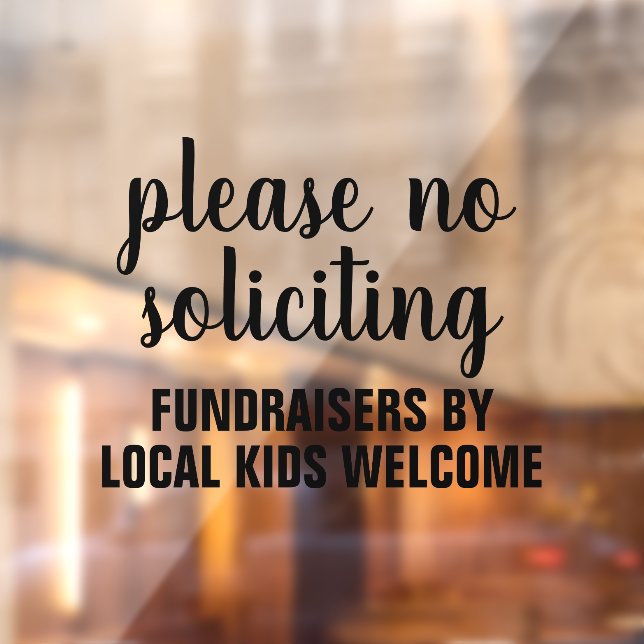 please no soliciting fundraisers by local kids (Sheet 2)