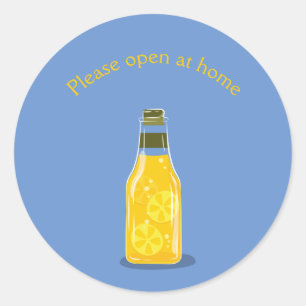 Please Open at Home Drink Responsibly Classic Round Sticker