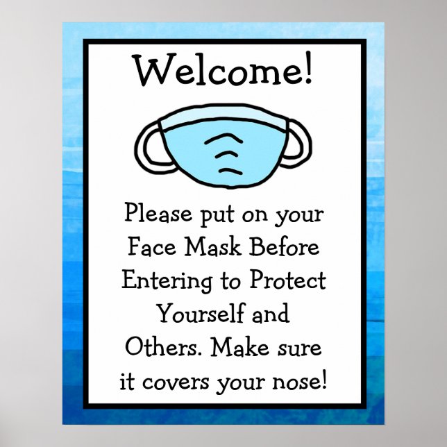 Please Put On Your Face Mask Sign (Front)