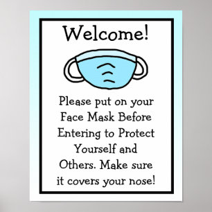 Please Put On Your Face Mask Sign