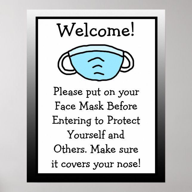 Please Put On Your Face Mask Sign (Front)