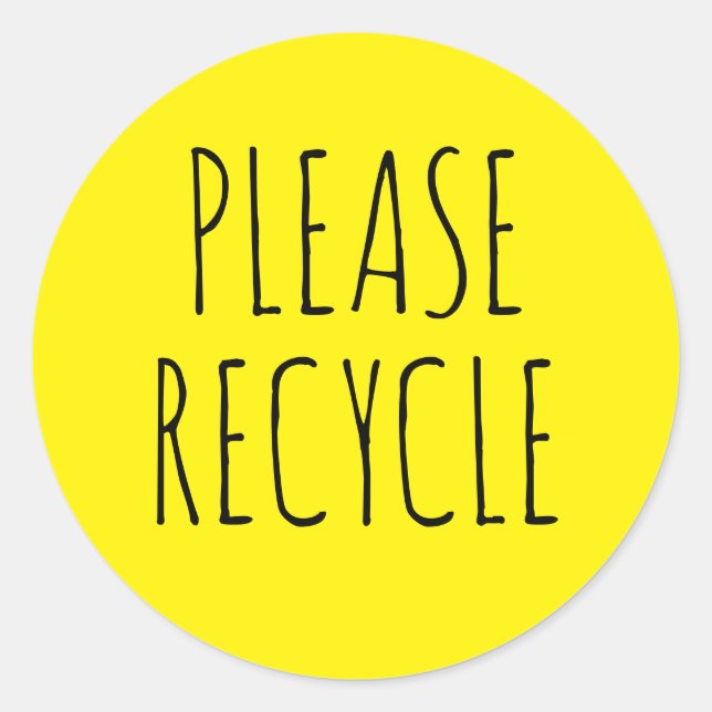 Please Recycle Reuse Save the Planet Green Classic Round Sticker (Front)