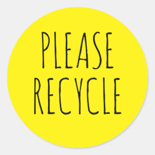 Please Recycle Reuse Save the Planet Green Classic Round Sticker