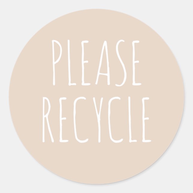 Please Recycle Reuse Save the Planet Green Classic Round Sticker (Front)