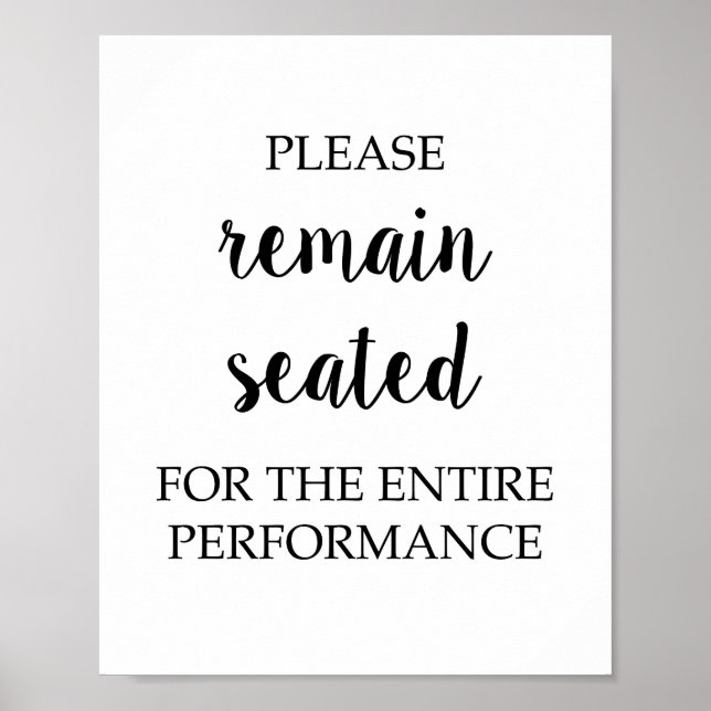 Please Remain Seated Poster (Front)