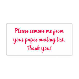 Please Remove Me From Paper Mailing List Return Self-inking Stamp