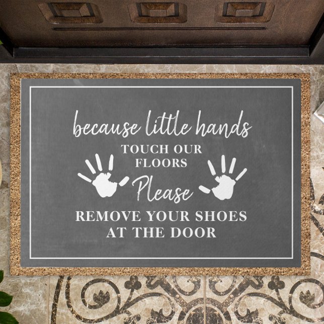 Please Remove Shoes Little Hands Chalkboard Doormat (Creator Uploaded)