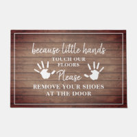 Please Remove Shoes Little Hands Rustic Wood