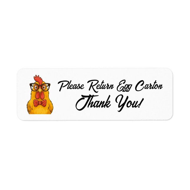Please Return Egg Carton Farm Fresh Eggs Address Label (Front)