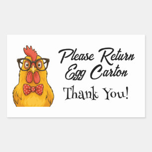 Please Return Egg Carton Farm Fresh Eggs Rectangular Sticker