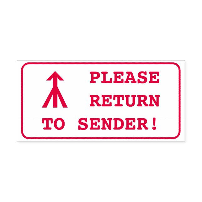 "PLEASE RETURN TO SENDER!" + Arrow Rubber Stamp (Design)