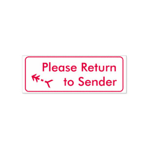 "Please Return to Sender" & Arrow Rubber Stamp