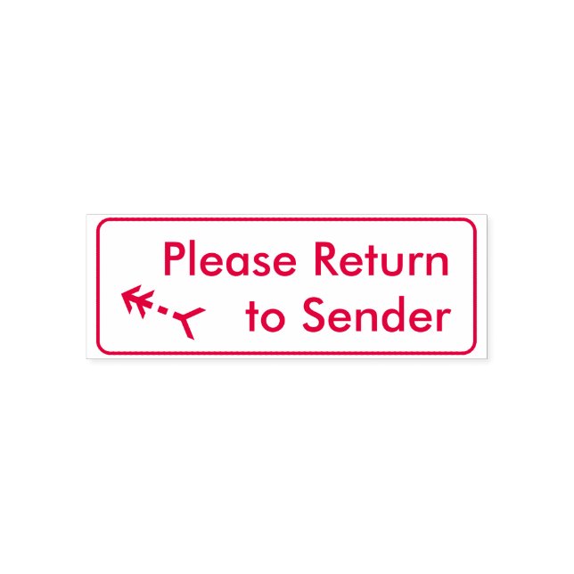 "Please Return to Sender" & Arrow Rubber Stamp (Design)