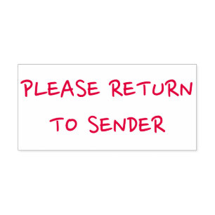 "PLEASE RETURN TO SENDER" Rubber Stamp