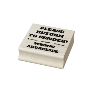 "PLEASE RETURN TO SENDER!" "WRONG ADDRESSEE" RUBBER STAMP