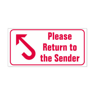 "Please Return to the Sender" & Arrow Rubber Stamp