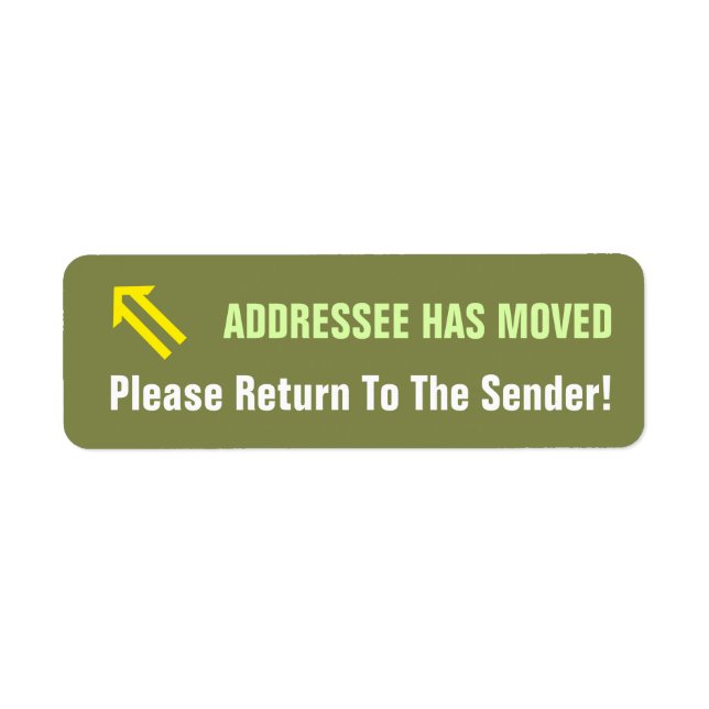 "Please Return To The Sender!" Label Return Address Label (Front)