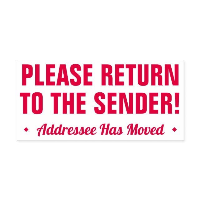 "PLEASE RETURN TO THE SENDER!" Rubber Stamp (Design)