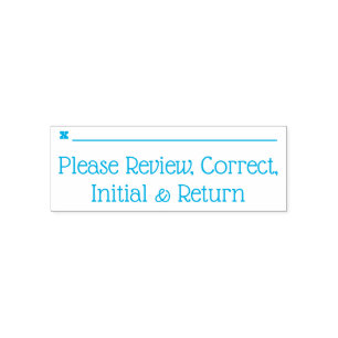 "Please Review, Correct, Initial & Return" Self-inking Stamp