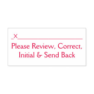 "Please Review, Correct, Initial & Send Back" Self-inking Stamp