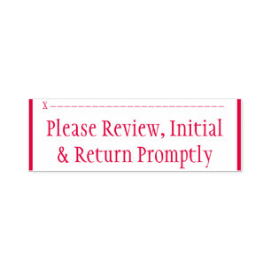 "Please Review, Initial & Return Promptly" Self-inking Stamp