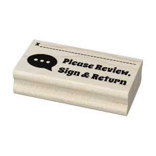 "Please Review, Sign & Return" Rubber Stamp