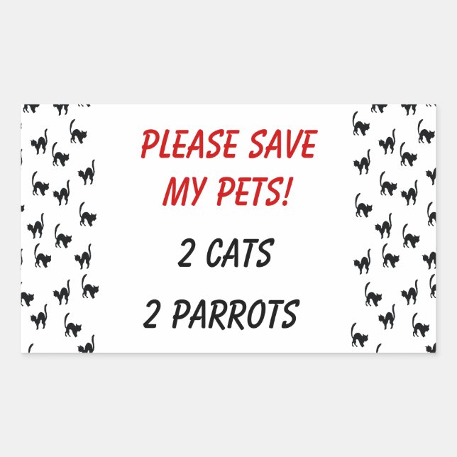 Please Save My Pets! Rectangular Sticker (Front)