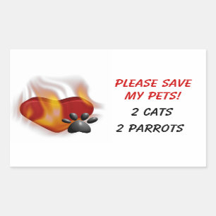 Please Save My Pets! Rectangular Sticker