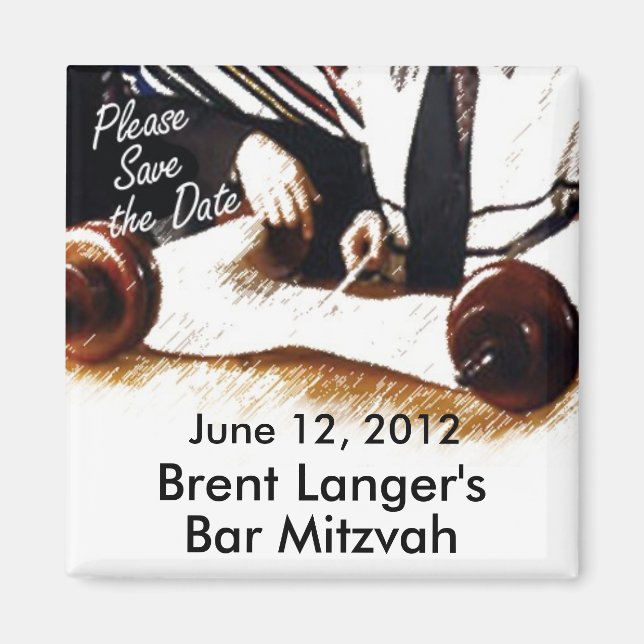 Please Save the Date Bar Mitzvah Magnet (Front)