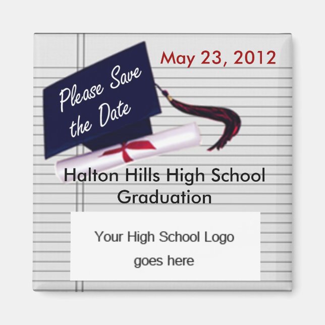 Please Save the Date Graduation Magnet (Front)