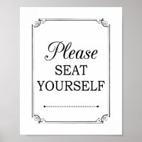 Please Seat Yourself Funny Bathroom Sign