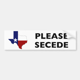 Please Secede Texas Bumper Sticker