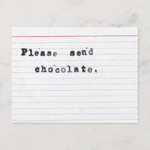 Please Send Chocolate Postcard