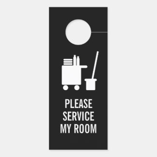 Please service my room Do not disturb modern hotel Door Hanger