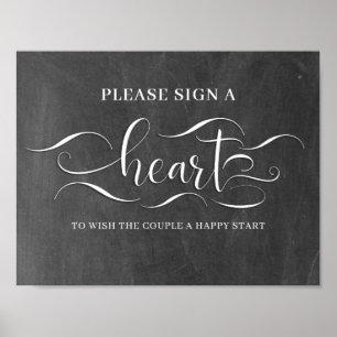 Please Sign A Heart Wedding Sign