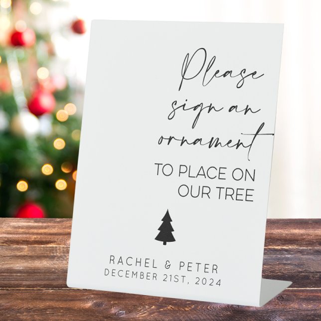 Please Sign An Ornament Winter Wedding Sign (Please sign an ornament wedding sign)