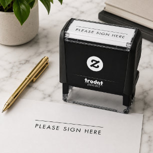 Please Sign Here Modern Signature Line Self-inking Stamp