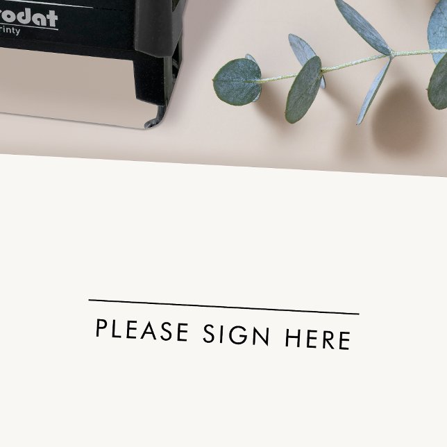 Please Sign Here | Modern Signature Line Self-inking Stamp (Creator Uploaded)